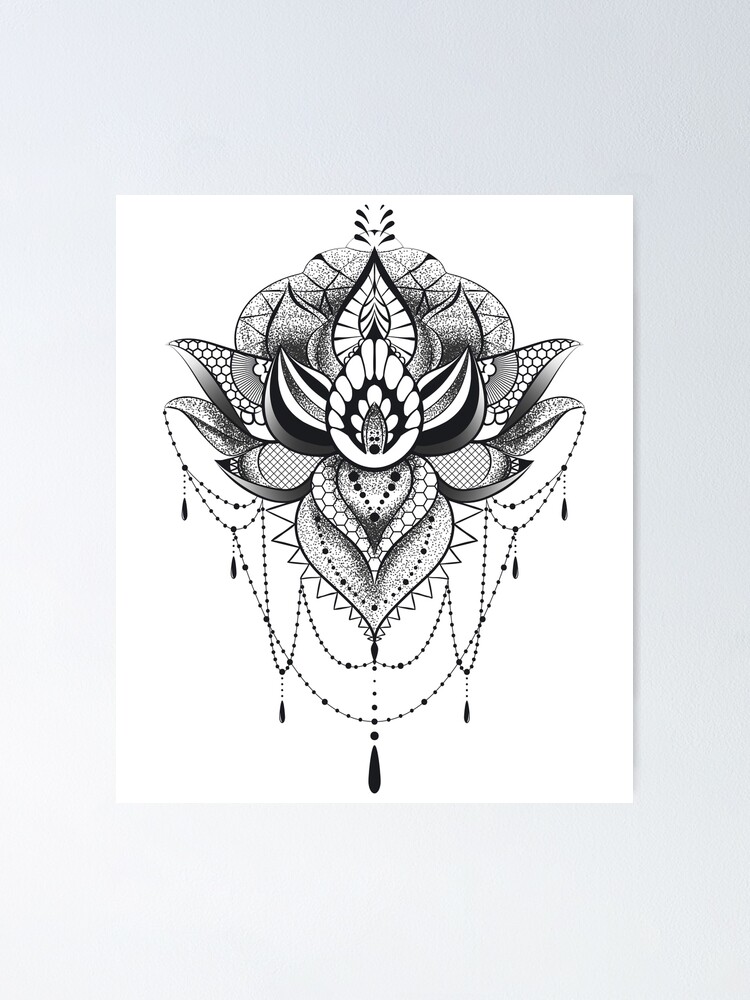 blackwork dotwork lotus unalome by Halley Mason: TattooNOW