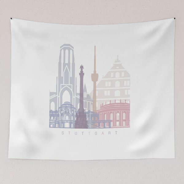 Item preview, STUTTGART SKYLINE POSTER PASTEL designed and sold by paulrommer.