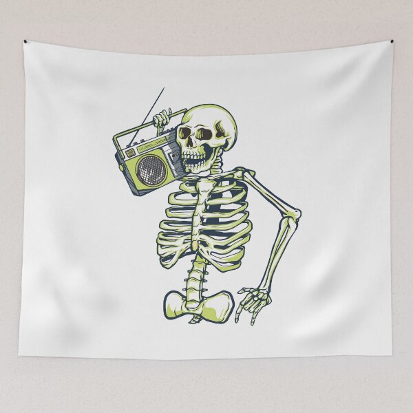 Item preview, Funny skeleton with a cassette player designed and sold by Acim0.