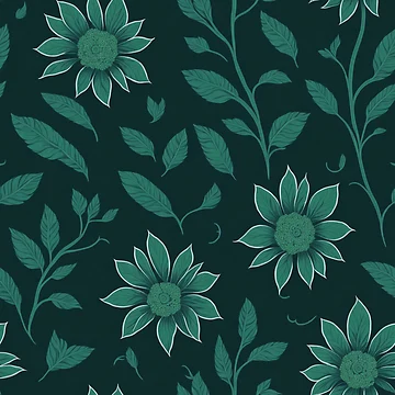 Artwork thumbnail, Green Color Floral Pattern by DesignCentrum