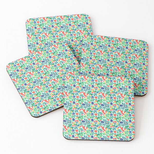Item preview, pattern of bright, bold nature icons like wildflowers, beautiful leaves and fruit designed and sold by kiyaansh16.