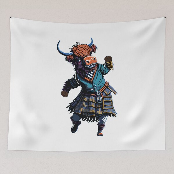 Item preview, Scottish Highland Cow Wearing A Kilt Funny Cow Lover designed and sold by Designer-Girl.