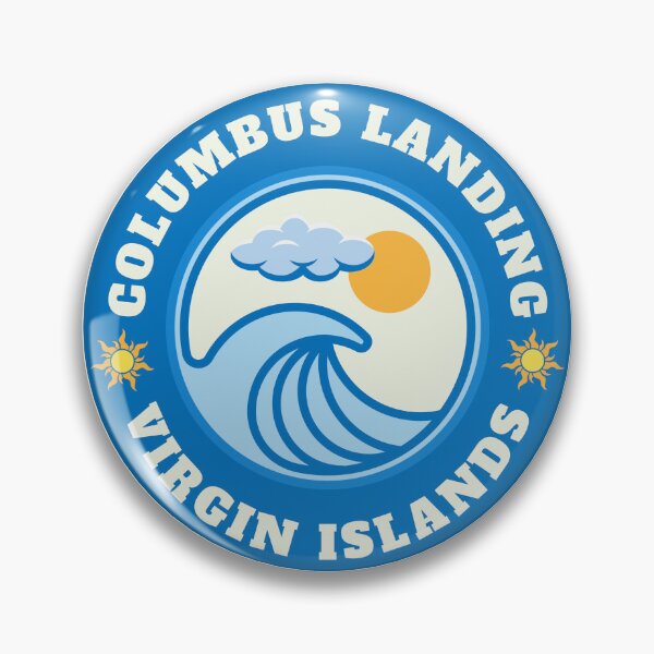 Artikelvorschau, Columbus Landing Beach St. Croix Virgin Islands - Vintage-Logo für Sommerreiseziele entworfen und verkauft von Vintage-TM.