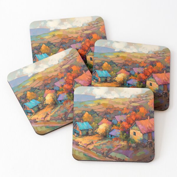Item preview, Countryside village at sunset 4 designed and sold by Art by Lilia.