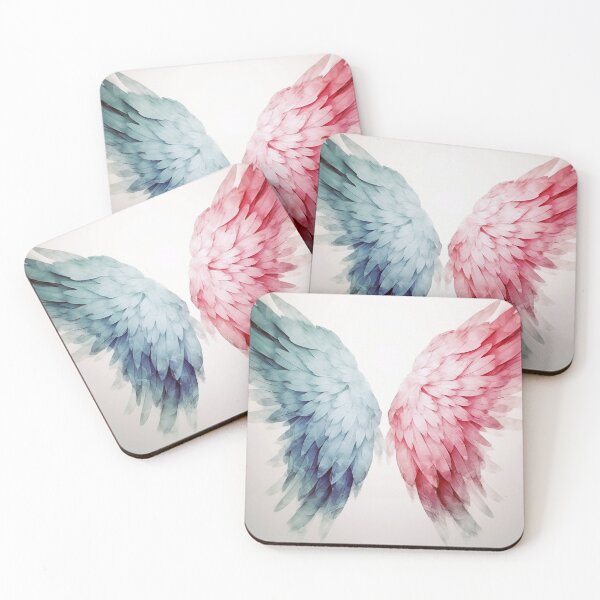 Item preview, Transgender Pride Abstract Angel Wings - Conceptual Art in Soft Color Blending and Photorealistic Style designed and sold by stateofhuman.
