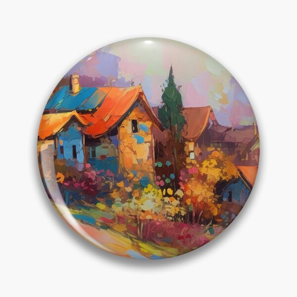 Item preview, Countryside village at sunset 5 designed and sold by Art by Lilia.