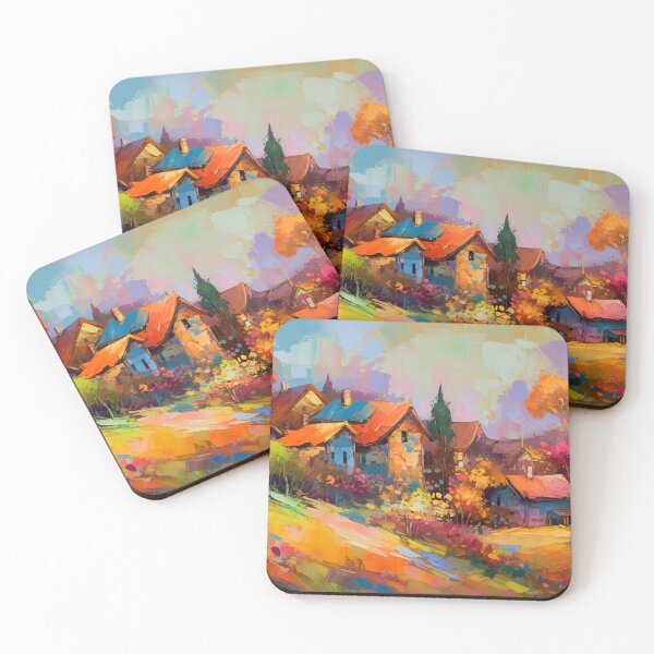 Item preview, Countryside village at sunset 5 designed and sold by Art by Lilia.