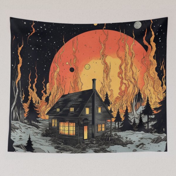 Item preview, Fiery Sky House designed and sold by JustArtDesign9.