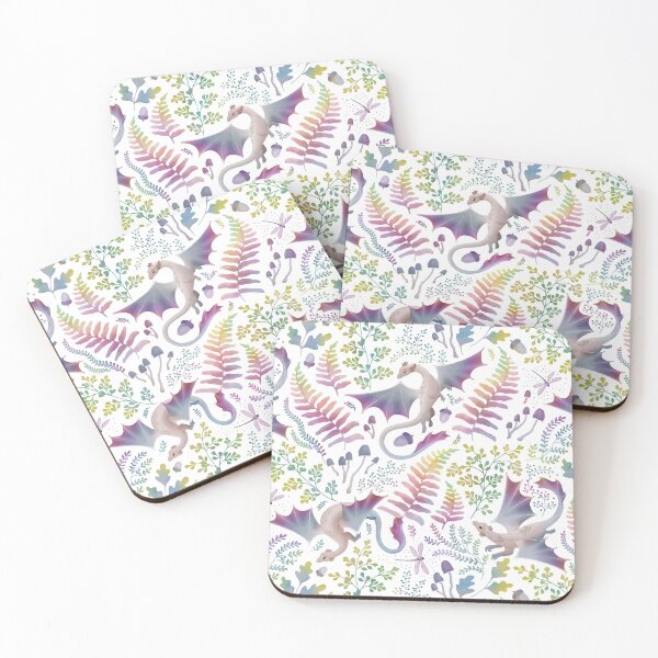 Item preview, Forest dragons rainbow colours on white designed and sold by adenaJ.