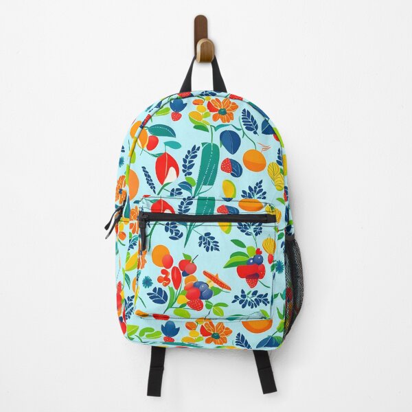 Item preview, pattern of bright, bold nature icons like wildflowers, beautiful leaves and fruit designed and sold by kiyaansh16.