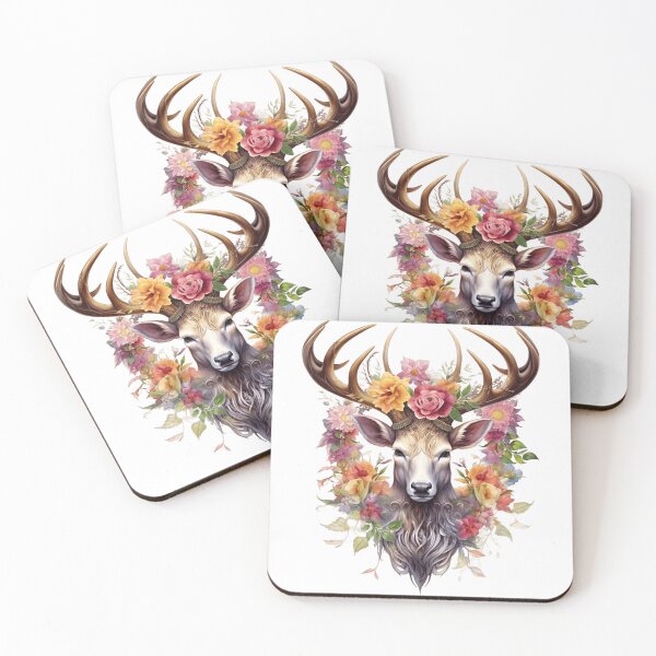 Item preview, deer with flowers designed and sold by Myrilwen.