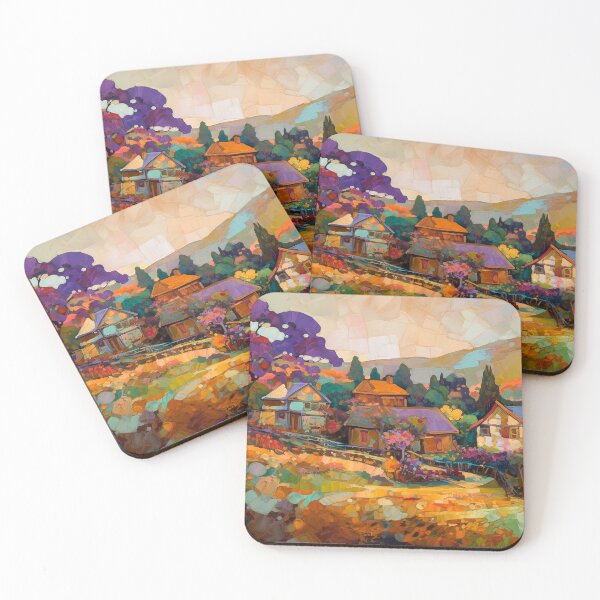 Item preview, Countryside village at sunset 6 designed and sold by Art by Lilia.