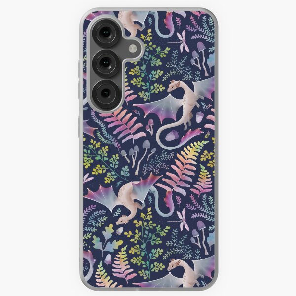 Item preview, Forest dragons rainbow colours on navy designed and sold by adenaJ.