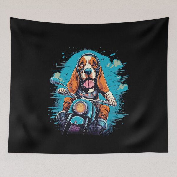 Item preview, Basset Hound riding a motorcycle designed and sold by Gerald Waters.