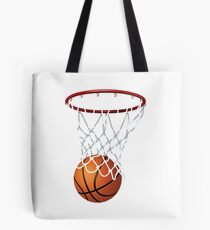 Basketball and Hoop Net Tote Bag