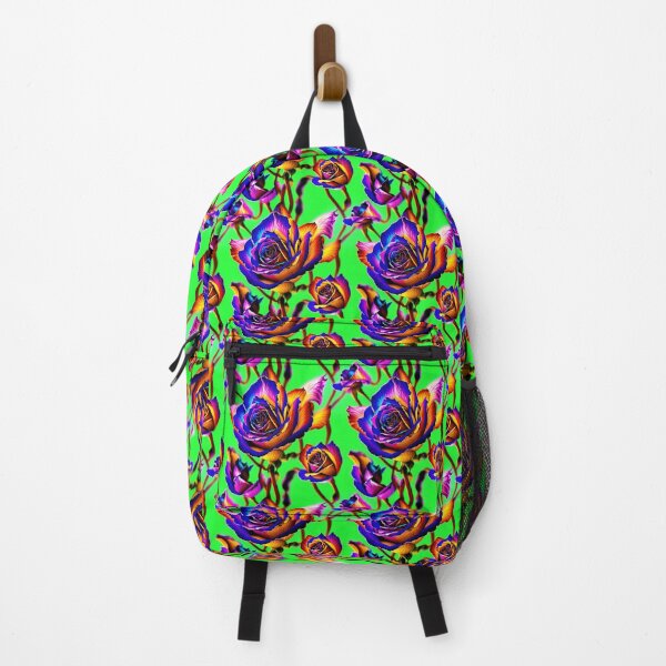 Item preview, Vivid colour roses bright blue pink orange, green background designed and sold by LorrieBee.