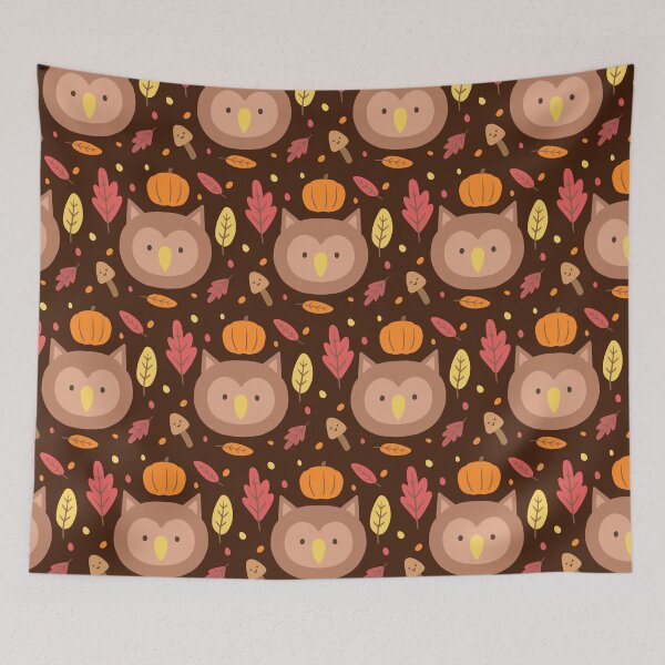 Item preview, Cute Owl Autumn Pattern designed and sold by OneCreativeArt.