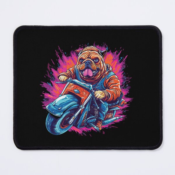 Item preview, A Bulldog dog riding a motorcycle designed and sold by Gerald Waters.