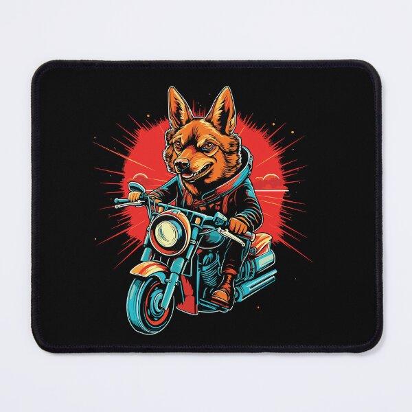Item preview, A German Shepherd dog riding a motorcycle designed and sold by Gerald Waters.