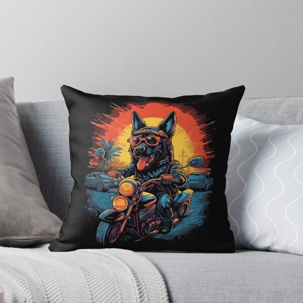 Item preview, A German Shepherd dog riding a motorcycle designed and sold by Gerald Waters.
