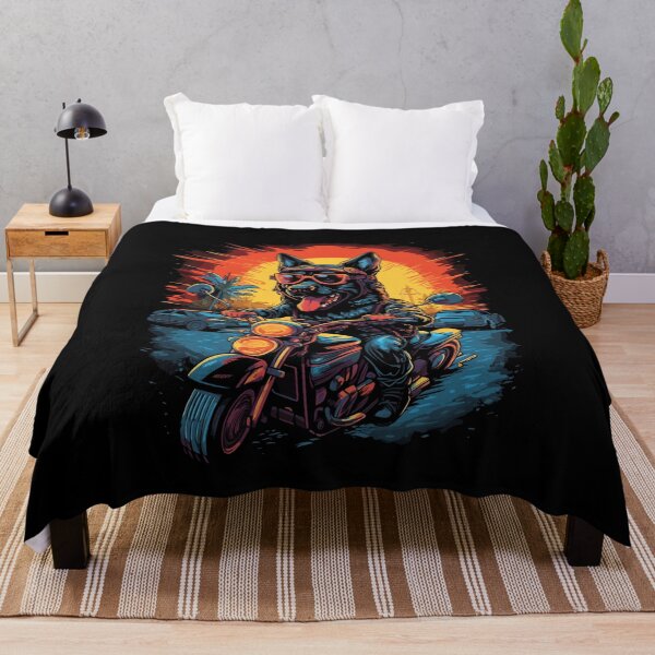 Item preview, A German Shepherd dog riding a motorcycle designed and sold by Gerald Waters.