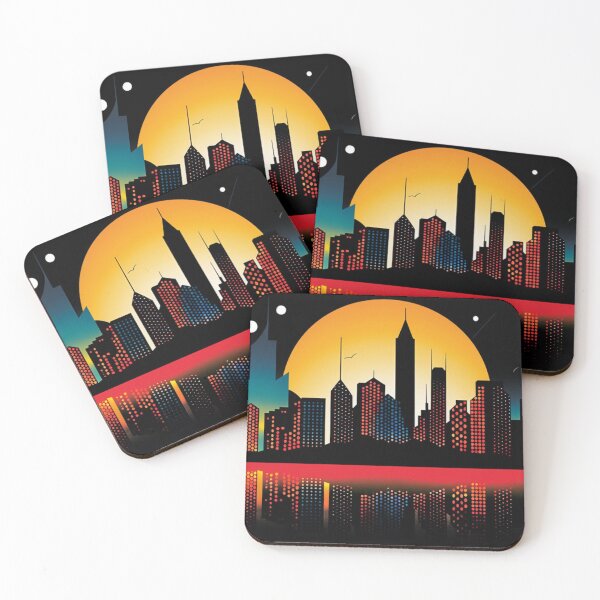 Item preview, Vibrant Cityscape Captivating Skyline in Red Sky designed and sold by JustArtDesign9.