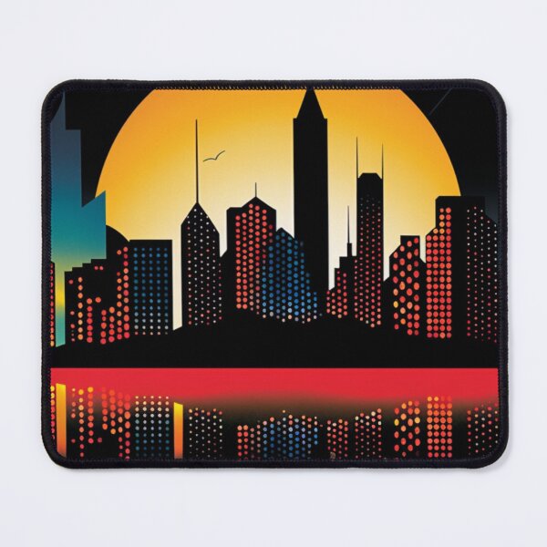 Item preview, Vibrant Cityscape Captivating Skyline in Red Sky designed and sold by JustArtDesign9.
