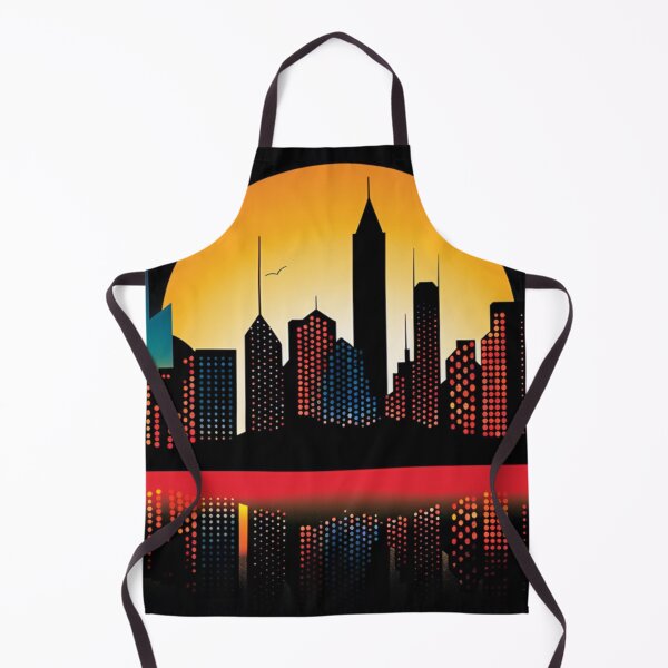 Item preview, Vibrant Cityscape Captivating Skyline in Red Sky designed and sold by JustArtDesign9.