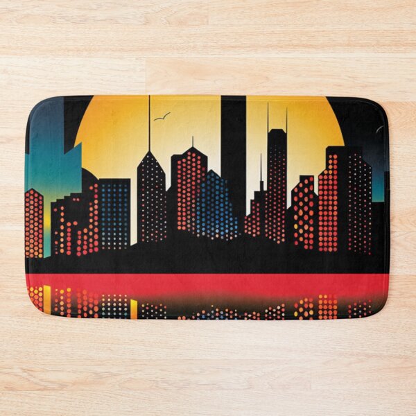 Item preview, Vibrant Cityscape Captivating Skyline in Red Sky designed and sold by JustArtDesign9.