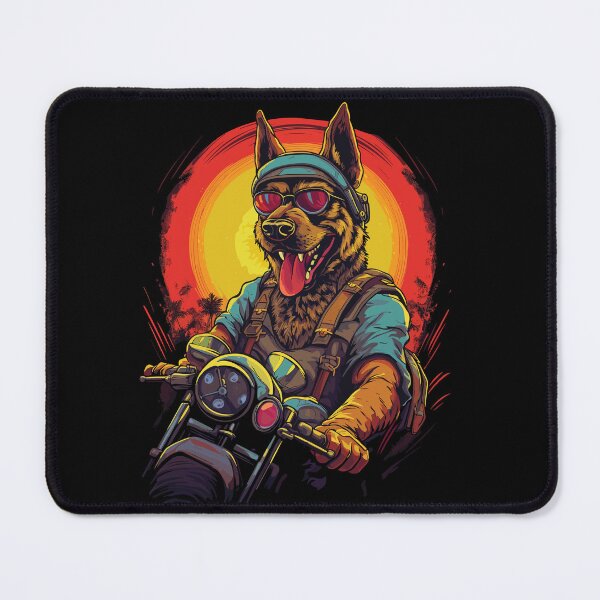 Item preview, A German Shepherd dog riding a motorcycle designed and sold by Gerald Waters.