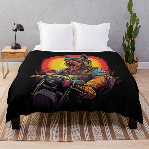 Item preview, A German Shepherd dog riding a motorcycle designed and sold by Gerald Waters.