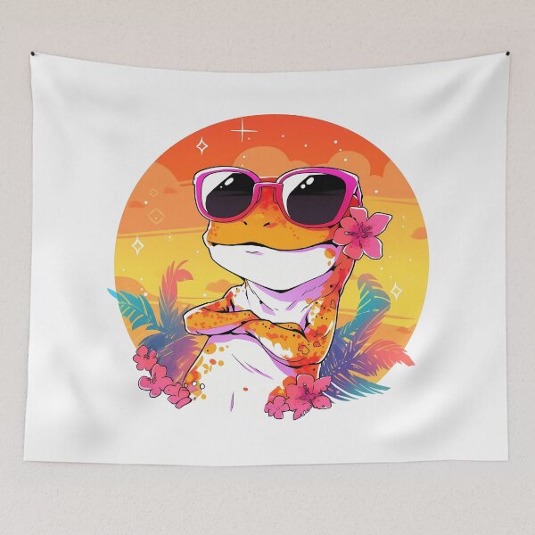 Item preview, Summer colorful gecko geko geco lizard designed and sold by ArtHideaway.