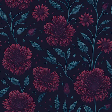 Artwork thumbnail, Red Color Floral Pattern by DesignCentrum