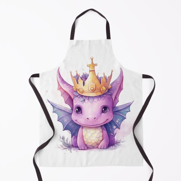 Item preview, Purple dragon wearing a gold crown watercolour designed and sold by baggycatsworld.