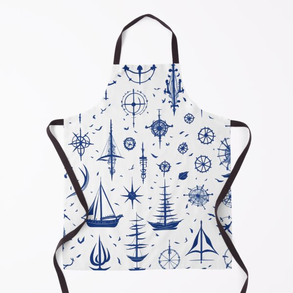 Item preview, Blue Nautical Themed Pattern / Ships and Wheels Pattern designed and sold by TGAL2.