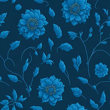 Artwork thumbnail, Blue Color Floral Pattern by DesignCentrum