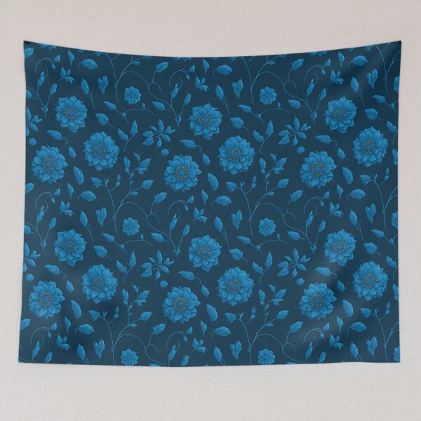 Item preview, Blue Color Floral Pattern designed and sold by DesignCentrum.