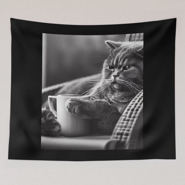 Item preview, When the couch and coffee are just for the cat designed and sold by vk09.