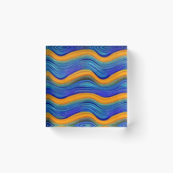 Item preview, Orange and Blue Wavy Lines designed and sold by calibrit.