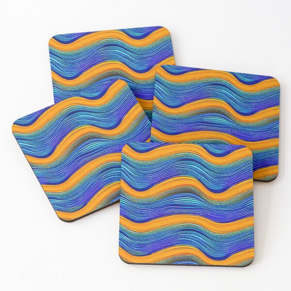 Item preview, Orange and Blue Wavy Lines designed and sold by calibrit.