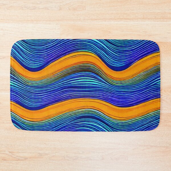 Item preview, Orange and Blue Wavy Lines designed and sold by calibrit.