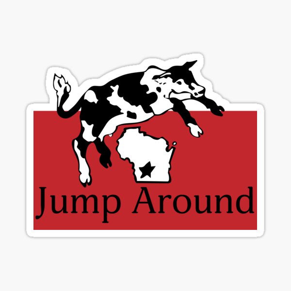 Spotted Cow Jump Around Sticker