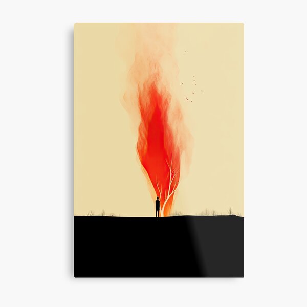 Longing, burning like embers, minimalist image, AI generated Metal Print