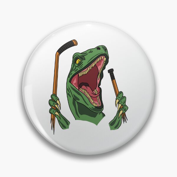 Item preview, Ice Hockey Dinosaur Velociraptor Breaking Stick designed and sold by HockeyGhost.