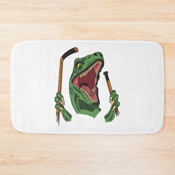 Item preview, Ice Hockey Dinosaur Velociraptor Breaking Stick designed and sold by HockeyGhost.