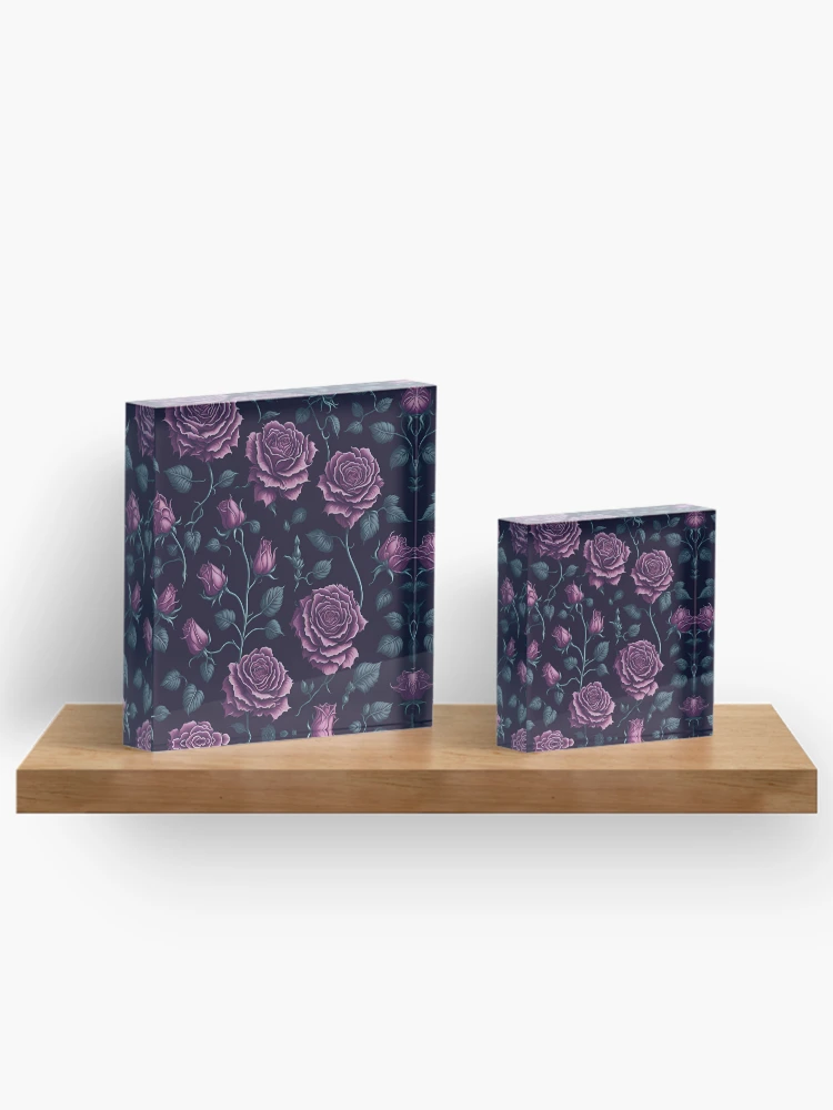 Thumbnail 3 of 5, Acrylic Block, Pink  Color Roses Pattern designed and sold by DesignCentrum.