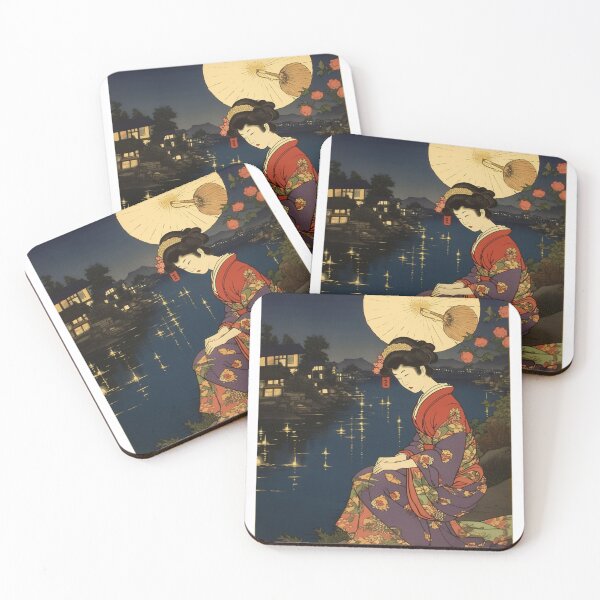 Item preview, Moonlit Serenity: Geisha by the Tokyo River designed and sold by DigiDreamz.