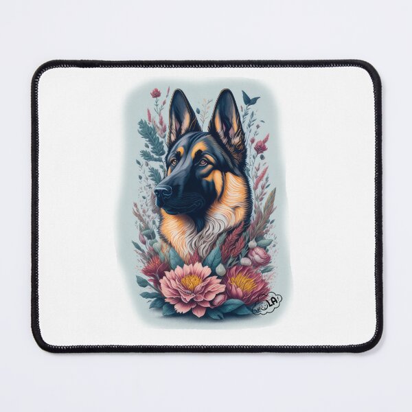 Item preview, German Shepherd in flowers designed and sold by HOlaMax.
