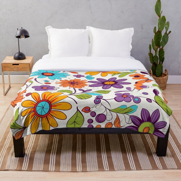 Item preview, Colourful retro flower design designed and sold by Nosy is Everything.