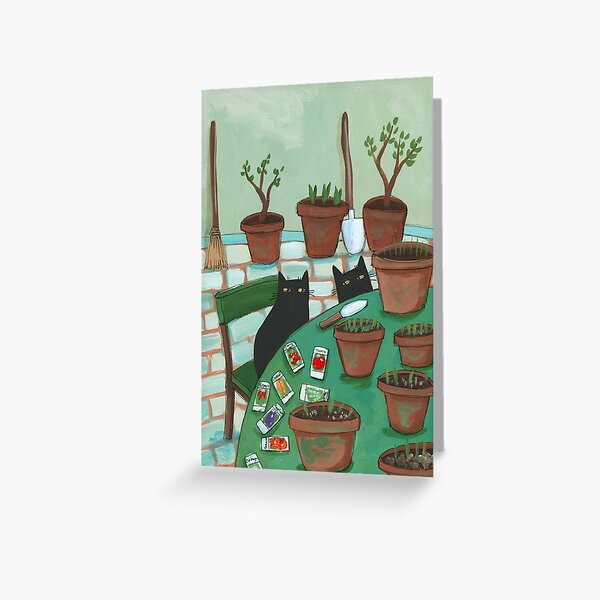 Item preview, Cat Planting Helpers designed and sold by KilkennyCat Art.